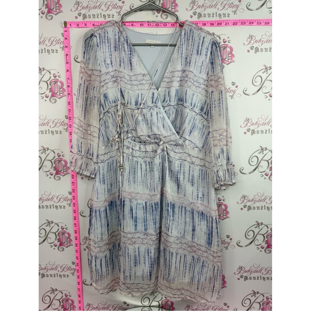 RW&CO. Dress tie dye style Blue and Cream Midi Dress